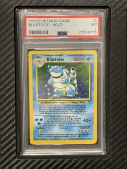 1999 PSA 7 Blastoise #2 Holo Rare WOTC Pokemon Game Base Set Unlimited - Image 1
