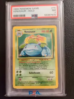 Pokemon 1999 Venasaur Holo PSA 7 Base Set Unlimited #15/102 English - Image 1