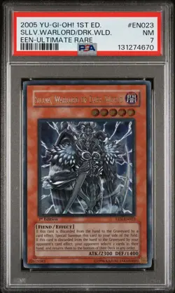 2005 YU-GI-OH! ELEMENTAL ENERGY 1ST EDITION SILLVA, WARLORD OF DARK WORLD PSA 7 - Image 1