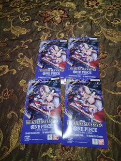 (4) One Piece TCG: The Azure Sea's Seven Sleeved Booster OP-14 English. - Image 1