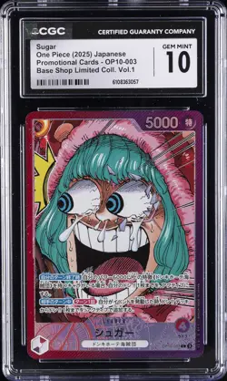 2025 ONE PIECE JAPANESE BASE SHOP LIMITED COLLECTION SUGAR CGC 10 GEM MINT - Image 1