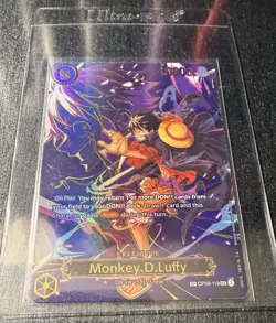 One Piece (OP-13) Carrying On His Will Monkey.D.Luffy SP OP09-119 NM - Image 1