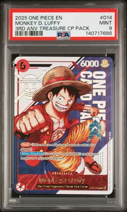 2025 ONE PIECE 3RD ANNIVERSARY! TREASURE CAMPAIGN #014 MONKEY D. LUFFY PSA 9 - Image 1