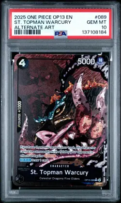 2025 ONE PIECE OP13-CARRYING ON HIS WILL ALTERNATE ART ST. TOPMAN WARCURY PSA 10 - Image 1