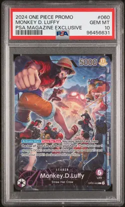 2024 ONE PIECE PROMOS PSA MAGAZINE EXCLUSIVE #060 MONKEY D. LUFFY PSA 10 - Image 1