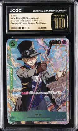 2025 ONE PIECE JPN WEEKLY SHONEN JUMP APRIL PROMO #OP09-027 SABO CGC 10 PRISTINE - Image 1