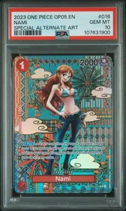 [PSA 10] Nami OP05 Special Alternate Art #016 2023 One Piece Gem Mint English - Image 1