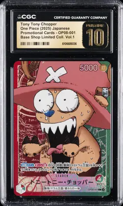 2025 ONE PIECE JPN PROMO BASE SHOP LTD COLL TONY TONY CHOPPER CGC 10 PRISTINE - Image 1