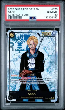 2025 ONE PIECE OP13-CARRYING ON HIS WILL ALTERNATE ART #120 SABO PSA 10 - Image 1