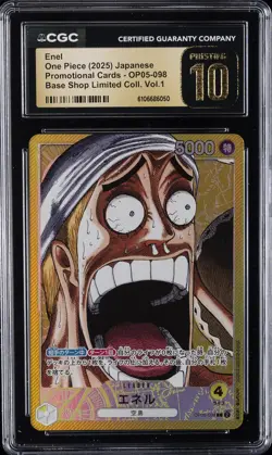 2025 ONE PIECE JPN PROMO BASE SHOP LTD COLLECTION VOL.1 ENEL CGC 10 PRISTINE - Image 1