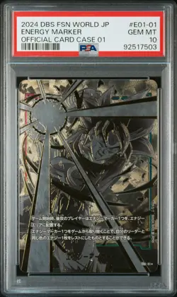 2024 DBS FUSION WORLD JPN OFFICIAL CARD CASE 01 #E01-01 ENERGY MARKER PSA 10 - Image 1