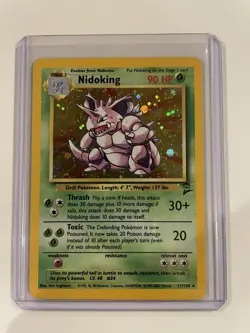 Nidoking 11/130 Holo Rare Base Set 2 Heavily Played Pokemon Card - Image 1