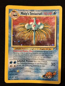 Pokemon TCG Card Misty's Tentacruel Gym Heroes 10/132 Unlimited Holo Rare - Image 1