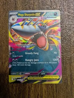 Mega Sharpedo EX 061/094 Double Rare NM/M Phantasmal Flames Pokemon Card 2025 - Image 1