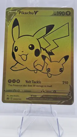 Pikachu V SWSH145 Celebrations 25th Anniversary Promo Gold Card Near Mint Sealed - Image 1