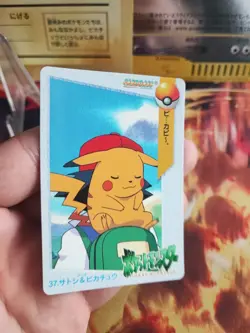 Pokemon Karte Card 37 Carddass Vending Pikachu & Ash On Travel japanese NM+ - Image 2