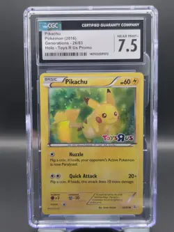 CGC 7.5 Pikachu 2016 Generations 26/83 Toys"R"Us Promo Pokemon Card - Image 1
