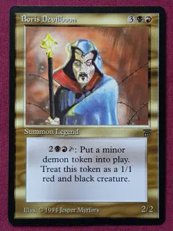 Magic The Gathering LEGENDS BORIS DEVILBOON black/red card MTG - Image 1