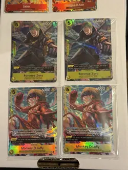 One Piece Tcg Promo Card Lot Sealed Luffy Zoro Perona Mihawk + Nami Sabo Ace X11 - Image 2