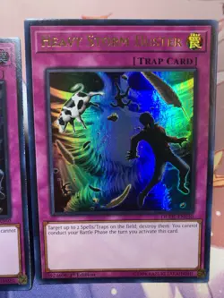 Heavy Storm Duster Trap Card Lot Yu-Gi-Oh! DUDE-EN050 Foil 1st Edition 3 Cards - Image 3