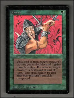 Berserk Magic mtg Moderate Play, English Limited Edition BETA x1 - Image 1
