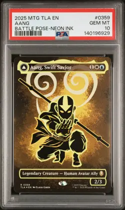 2025 MTG AVATAR #0359 AANG AND LA, OCEAN'S FURY/AANG, SWIFT SAVIOR PSA 10 - Image 1