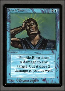 Psionic Blast Magic mtg Moderate Play, English Limited Edition BETA x1 - Image 1