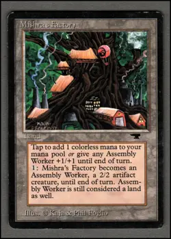 Mishra's Factory (Summer) Magic mtg Moderate Play, English Antiquities x1 - Image 1