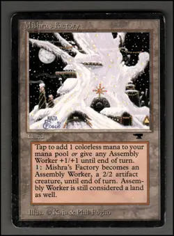 Mishra's Factory (Winter) Magic mtg Heavy Play, English Antiquities x1 - Image 1