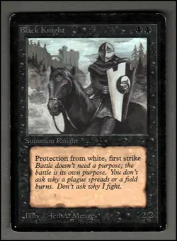 Black Knight Magic mtg Moderate Play, English Limited Edition BETA x1 - Image 1