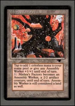 Mishra's Factory (Autumn/Fall) Magic mtg Moderate Play, English Antiquities x1 - Image 1