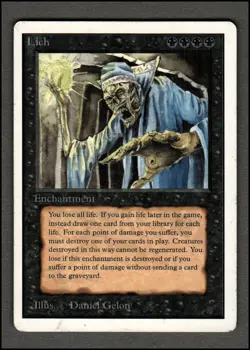 Lich Magic mtg Heavy Play, English Unlimited x1 - Image 1