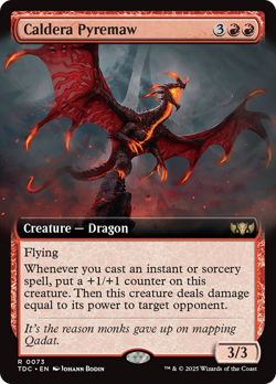 Caldera Pyremaw (Extended Art) [Tarkir: Dragonstorm Commander] Magic MTG - Image 1
