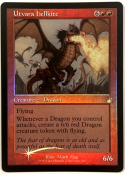 MTG Utvara Hellkite RETRO FRAME FOIL Ravnica Remastered 342 NM - Image 1