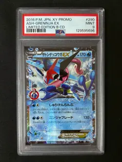 Pokemon PSA 9 Ash-Greninja Promo 2016 290/XY-P Limited Edition B CD Japanese - Image 1