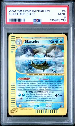 2002 POKEMON EXPEDITION #4 BLASTOISE-HOLO PSA 9 - Image 1
