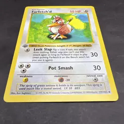 Pokemon 1st Edition Base Set Shadowless Farfetch'd 27/102 NS1 - Image 3