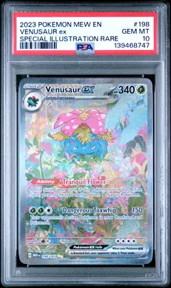 2023 POKEMON MEW EN-151 SPECIAL ILLUSTRATION RARE #198 VENUSAUR EX PSA 10 - Image 1