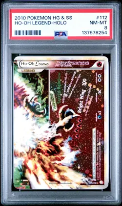 2010 POKEMON HEARTGOLD & SOULSILVER #112 HO-OH LEGEND-HOLO PSA 8 - Image 1