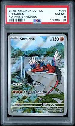 2023 POKEMON SVP EN-SV BLACK STAR PROMO #014 KORAIDON PSA 8 - Image 1