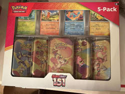 Pokemon Scarlet & Violet 151 5-pack Mini Tins 4 Promos Costco Exclusive - Image 1
