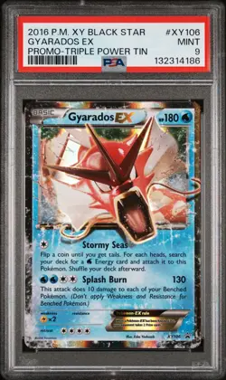 2016 Pokemon XY Black Star Gyarados Ex Promo Triple Power Tin #XY106 PSA 9 Mint - Image 1