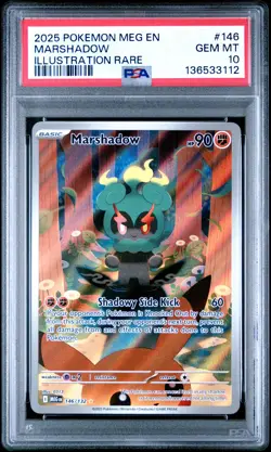 2025 POKEMON MEG EN-MEGA EVOLUTION ILLUSTRATION RARE #146 MARSHADOW PSA 10 - Image 1