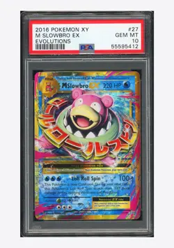 Pokemon PSA 10 M Slowbro EX Ultra Rare 2016 27/108 Evolutions English - Image 1