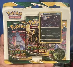 Pokemon Sword & Shield Evolving Skies 3 Booster Pack Blister Umbreon Promo - Image 1