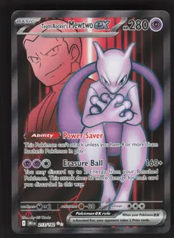 Team Rocket's Mewtwo ex 213/182 Pokemon TCG Destined Rivals NM - Image 1
