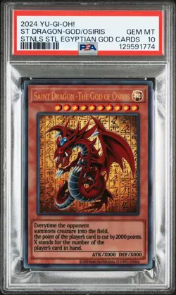 2024 YU-GI-OH! STAINLESS STEEL SAINT DRAGON-THE GOD OF OSIRIS PSA 10 - Image 1
