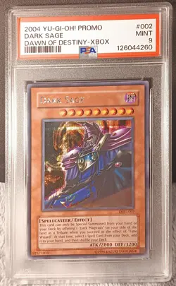 Yu-Gi-Oh! Dark Sage Dawn of Destiny XBOX Prismatic Secret Promo DOD-002 PSA 9 - Image 1