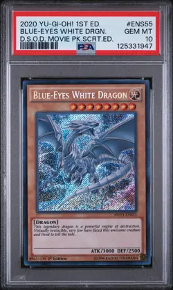 2020 YU-GI-OH! 1ST EDITION DARK SIDE OF DIMENSIONS BLUE-EYES WHITE DRAGON PSA 10 - Image 1