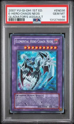 2007 YU-GI-OH! GLADIATOR'S ASSAULT 1ST EDITION ELEMENTAL HERO CHAOS NEOS PSA 10 - Image 1